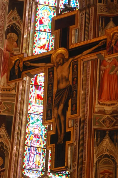De fresco's in de kerk van santa croce in florence-Toscane-it — Stockfoto