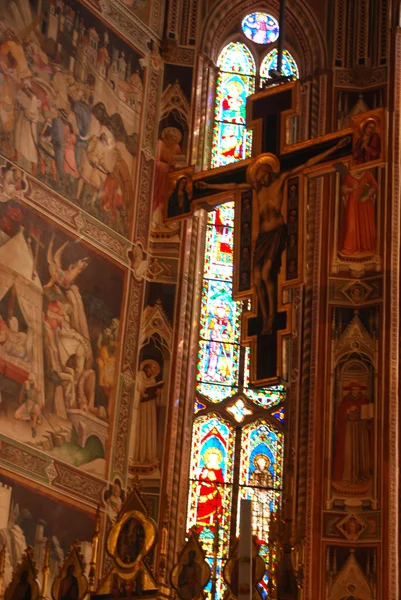 The frescoes in the Church of Santa Croce in Florence-Tuscany-It — Stock Photo, Image