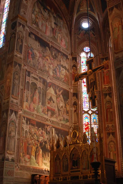 The frescoes in the Church of Santa Croce in Florence-Tuscany-It — Stock Photo, Image