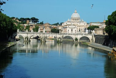 Bridges over the Tiber river in Rome - Italy clipart