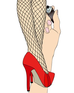 bir şık şık ve seksi bir stilist kalem çizer