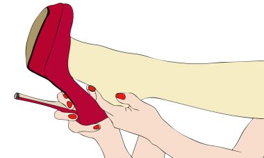 yüksek topuklu ayakkabısını fırlatıp bir kadın lazım