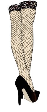 Legs with fishnet stockings