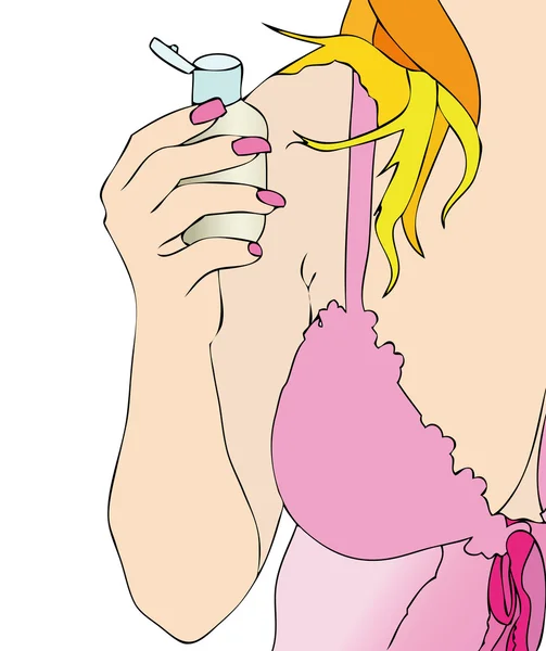 Imagen de una mujer con una crema de belleza — Vector de stock