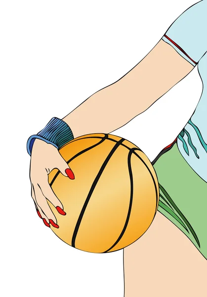 Bir basketbol oyuncusu topu ile — Stok fotoğraf