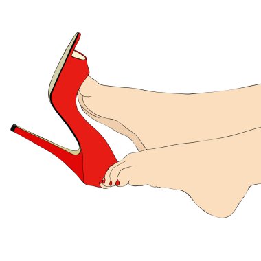 bacakları ve seksi ayakkabı