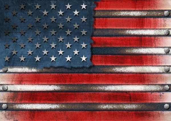 Bandera de metal Grunge de Estados Unidos — Foto de Stock