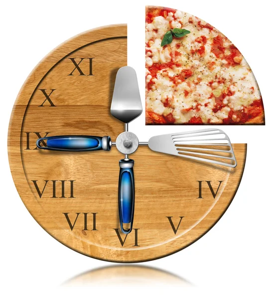 Ora della pizza - Orologio — Foto Stock