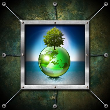 Saving World Frame - Ecology Concept