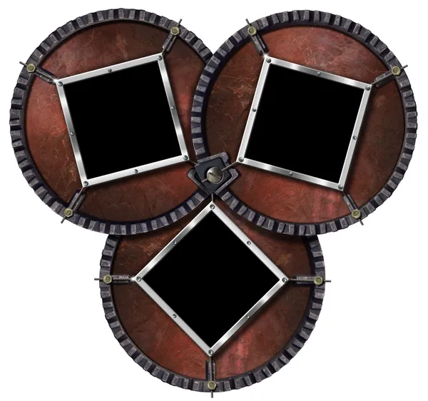 Trzy metalowe ramki — Zdjęcie stockowe