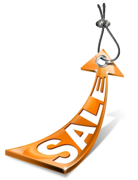 Orange Sale Arrow Tag — Stock Photo, Image