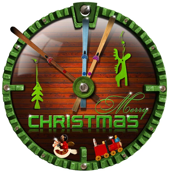 Feliz Navidad Reloj Grunge — Foto de Stock