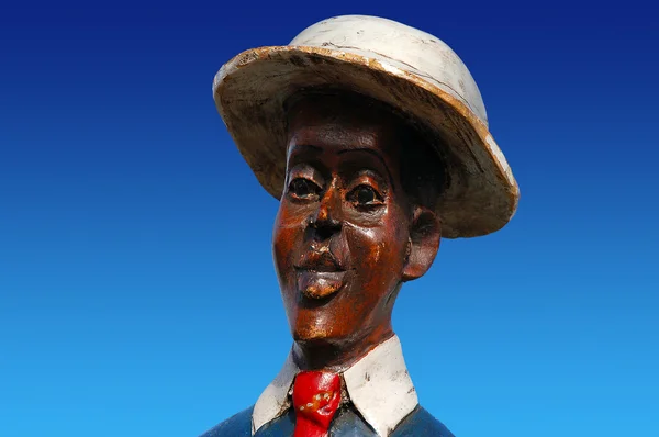 Colored Bust in Carved Wood - African Art — Stock Photo, Image