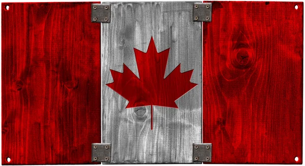 Bandera canadiense de madera —  Fotos de Stock