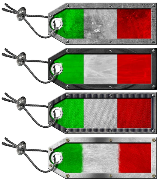 Italy Flags Set of Grunge Metal Tags — Stock Photo, Image