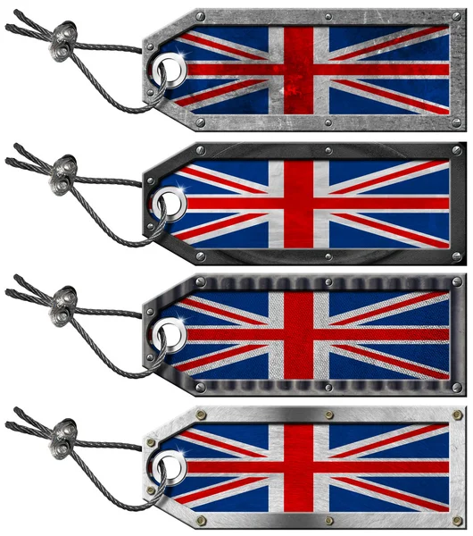 UK Flags Set of Grunge Metal Tags — Stock Photo, Image