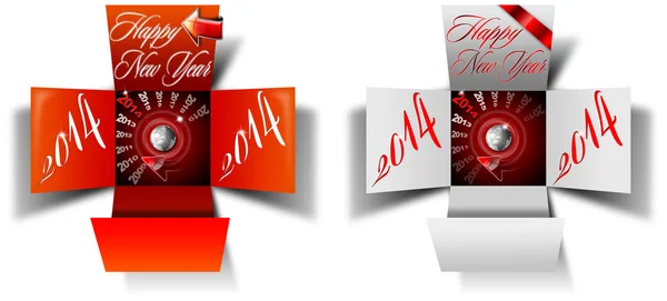 Feliz año nuevo caja de 2014 — Stockfoto