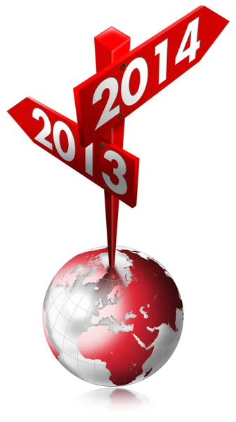 2013-2014 czerwony znak — Zdjęcie stockowe