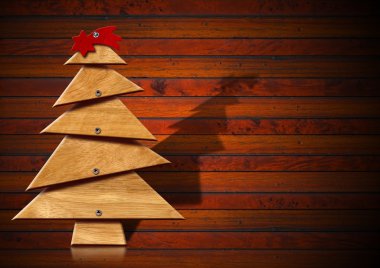 ahşap ve stilize Noel ağacı