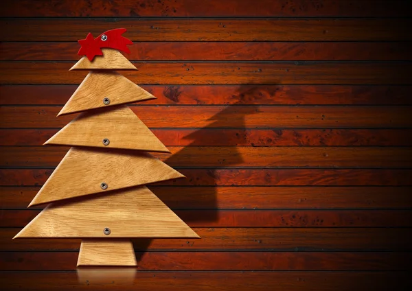 Wooden and Stylized Christmas Tree — Stock Photo, Image