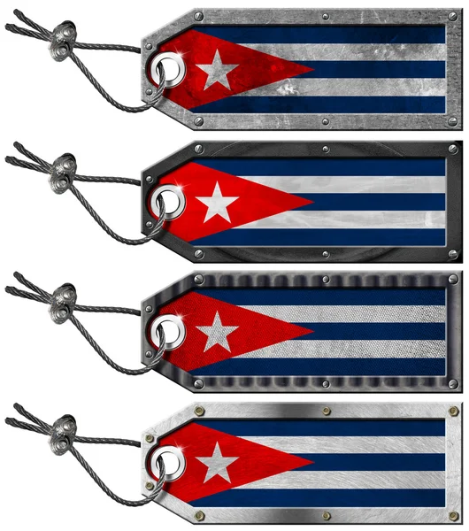 Kuba flaggor uppsättning grunge metall Taggar — Stockfoto