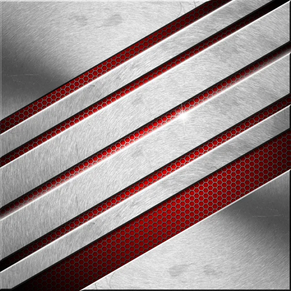 Sfondo aziendale rosso e metallo - Diagonali — Foto Stock