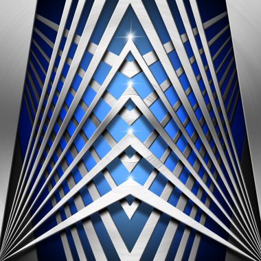 geometrik arka plan mavi ve metal