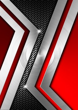 geometrik arka kırmızı ve metal