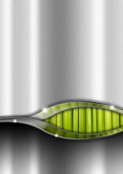 Metal and Green Organic Background — Stock Photo, Image