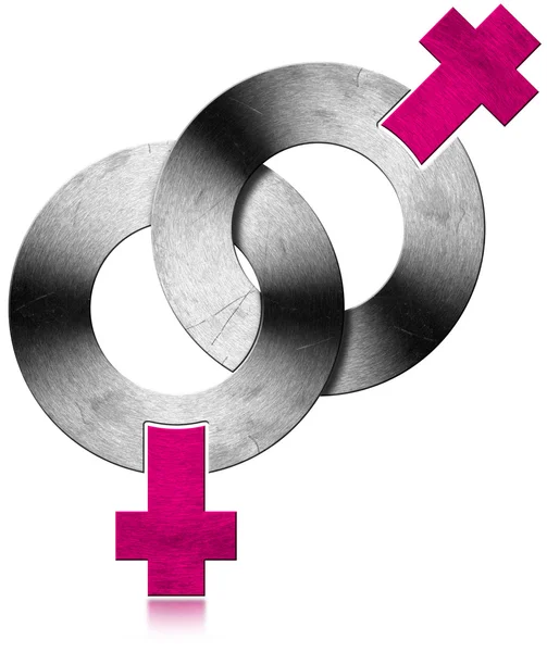 Homosexuella kvinnliga metall symboler — Stockfoto