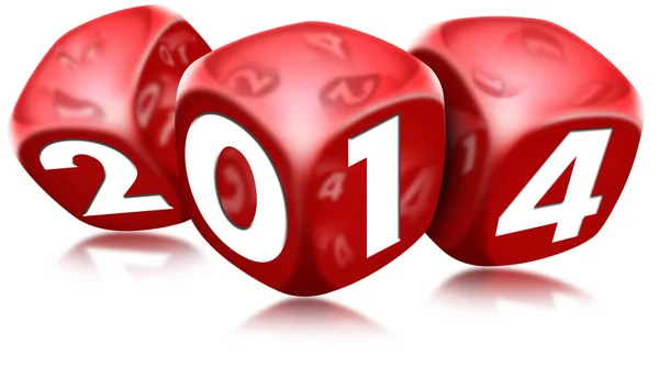 Dados 2014 Feliz Año Nuevo — Foto de Stock