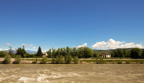 Brown River and Blue Sky — Stock Photo, Image