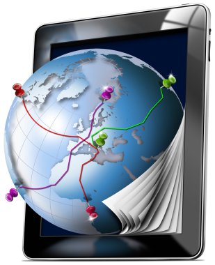Tablet harita - gps navigasyon kavramı