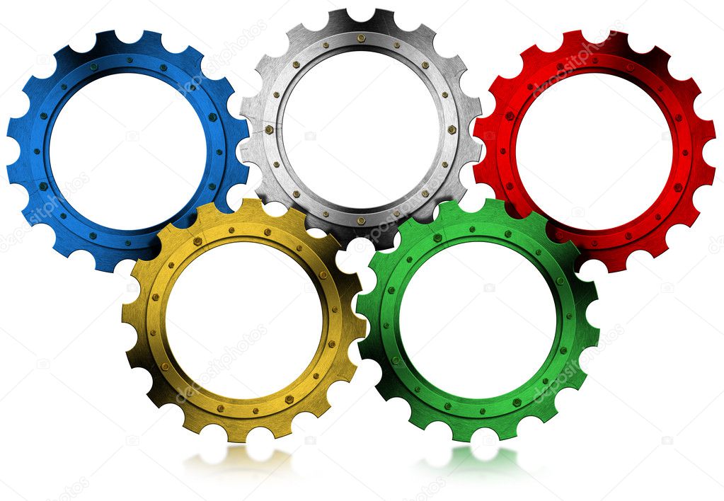 Olympic Gears Concept of Global Industrialization Stock Editorial