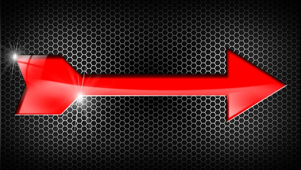 Red Arrow on Black Background — Stock Photo, Image