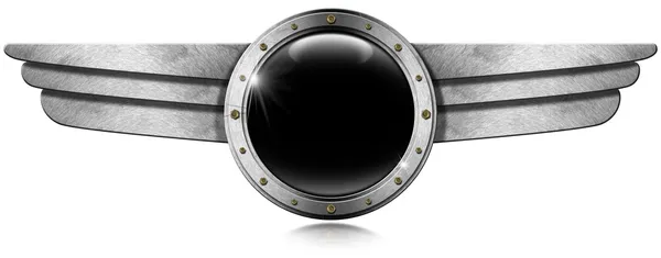 Porthole metálico com asas de metal — Fotografia de Stock