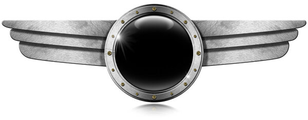 Metallic Porthole with Metal Wings