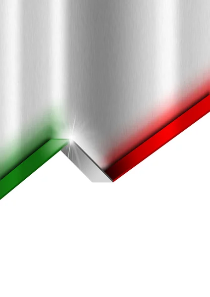 Metallhintergrund mit italienischer Flagge — Stockfoto