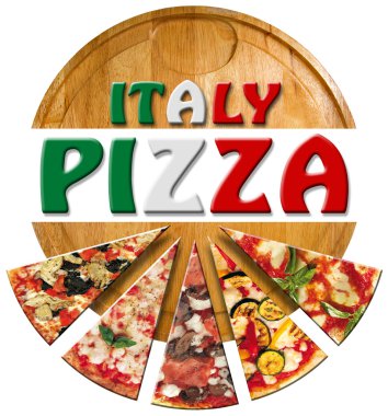 İtalya pizza kesme tahtası üzerinde