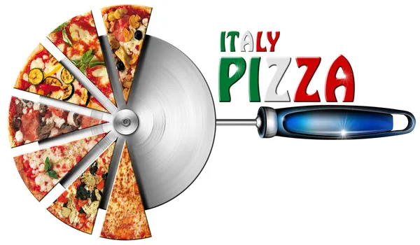 Italie Pizza sur cutter pour pizza — Photo