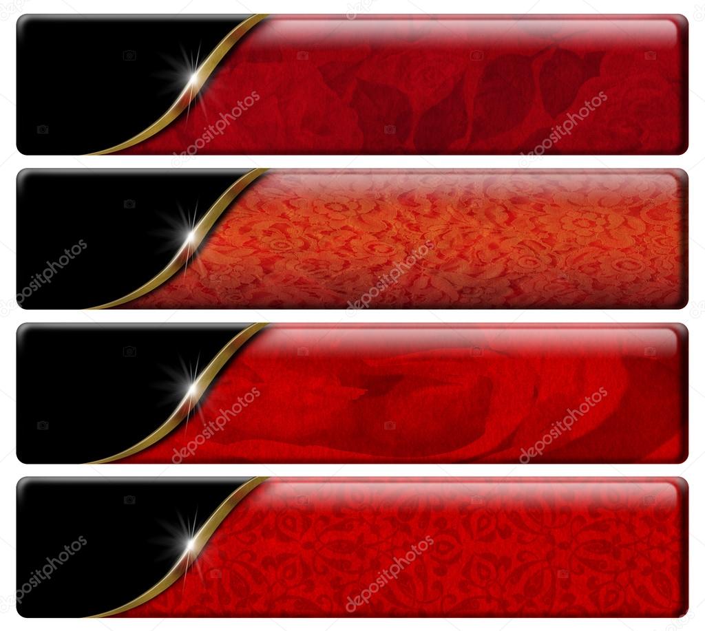 Four Luxury Headers with clipping path