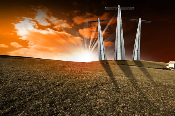 Crucifixión del Calvario - Símbolo del Gólgota — Foto de Stock