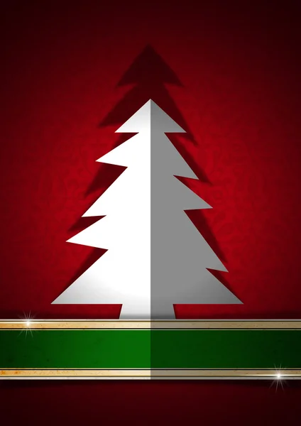 White Christmas Tree on Red Background — Stock Photo, Image