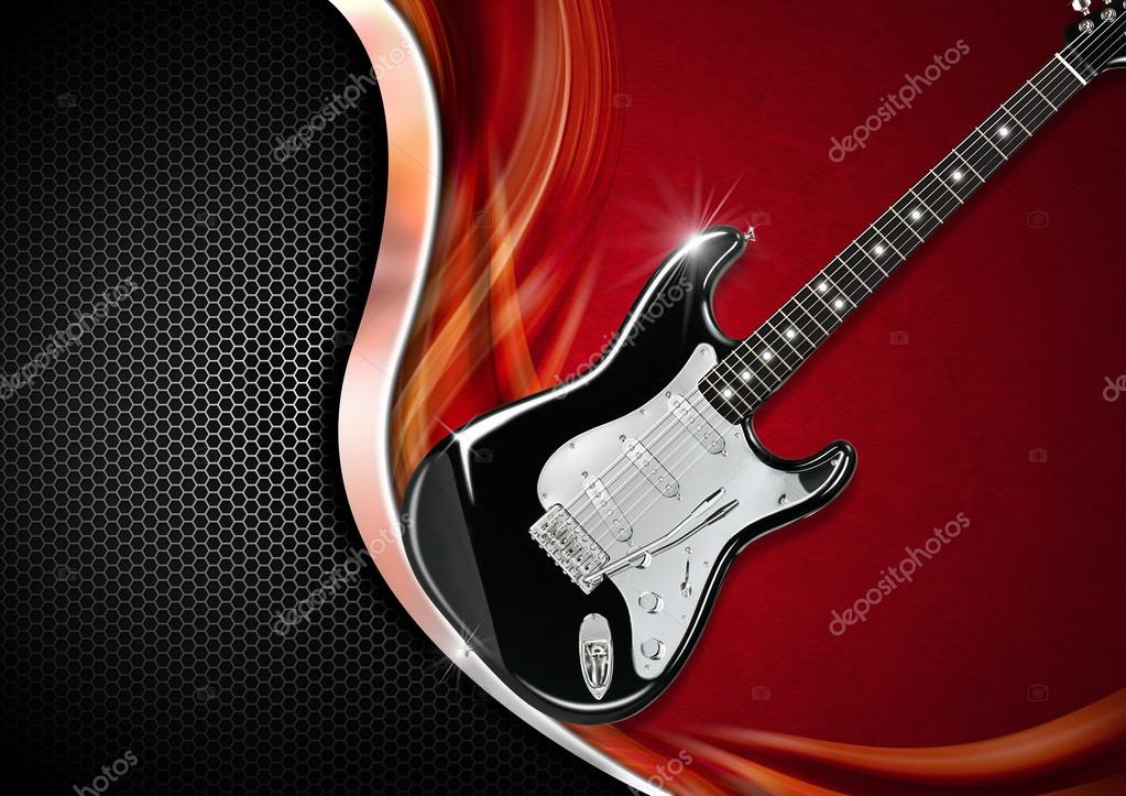 Electric Guitar on Luxury Background Stock Photo by ©catalby 34586721