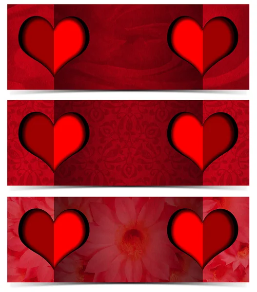 Three Romantic Banners — Stock Photo, Image