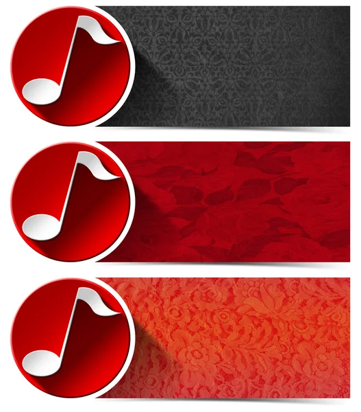 Tre musikaliska Banners - N1 — Stockfoto