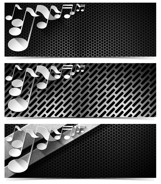 Trzy banery muzyczne - n3 — Zdjęcie stockowe