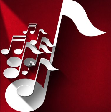 müzik Not arka plan - kırmızı kadife