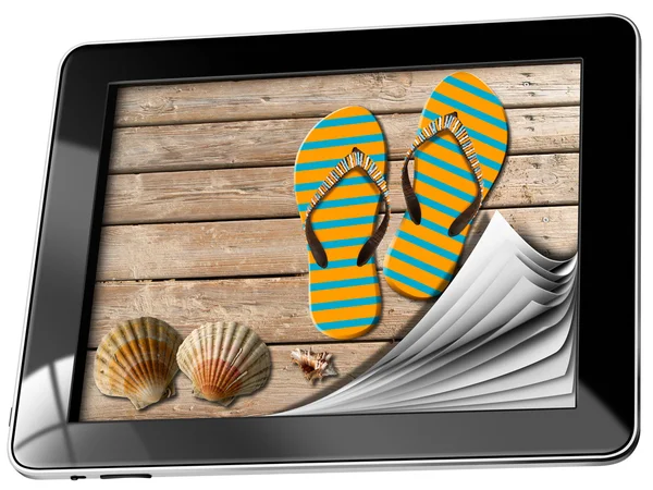 Vacances en Mer en Tablette avec Pages — Photo