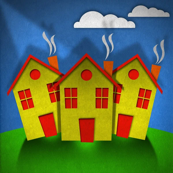 Små hus - gjort i sammet — Stockfoto